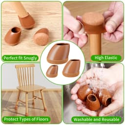 8PCS Chair Leg Floor Protectors Foot Cover  15-25° Thick Wrap Felt Pads Silicone Furniture Table 360° Protect Hardwood Floors
