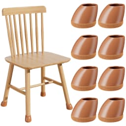 8PCS Chair Leg Floor Protectors Foot Cover  15-25° Thick Wrap Felt Pads Silicone Furniture Table 360° Protect Hardwood Floors