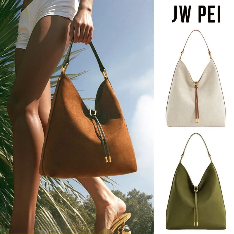 JW PEI Tote Bag, New Style, Suede Hobo Bag, Large Capacity, Relaxed Feel, Shoulder Bag/Underarm Bag