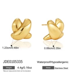 Youthway Punk Crossed Stud Earring For Women 18K Gold PVD Plated Stainless Steel Waterproof Earring Party Fine Jewelry Gifts