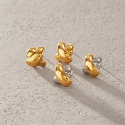 Youthway Punk Crossed Stud Earring For Women 18K Gold PVD Plated Stainless Steel Waterproof Earring Party Fine Jewelry Gifts