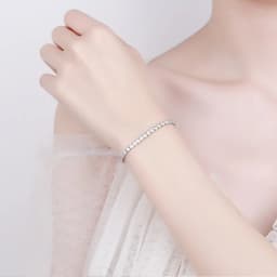 925 Sterling Silver Bracelet Love Elegant Zircon Tennis Crystal Chain for Women Fashion Noble Engagement Wedding Glam