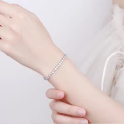 925 Sterling Silver Bracelet Love Elegant Zircon Tennis Crystal Chain for Women Fashion Noble Engagement Wedding Glam