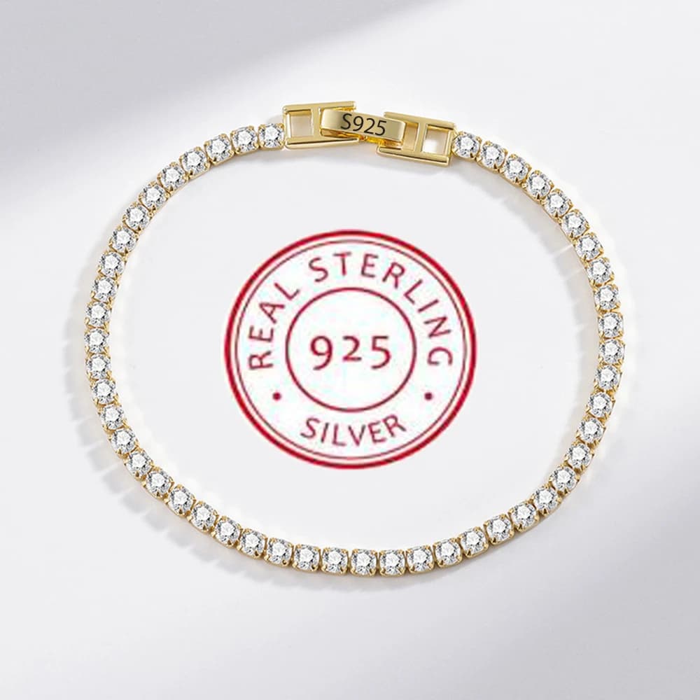 925 Sterling Silver Bracelet Love Elegant Zircon Tennis Crystal Chain for Women Fashion Noble Engagement Wedding Glam