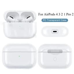 Transparent PC Earphone Case For AirPods 4 3 2 1 Pro 2 USB C Cover Hard Anti-fall Clear Headphone Coque For AirPods 4 4th Pro2