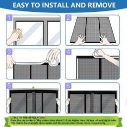 Magnetic Mosquito Screen Door,Fiberglass Mesh Curtain,Auto Closing Insect-Proof,Hands-Free Net for Patio,Front French Doors