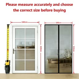 Magnetic Mosquito Screen Door,Fiberglass Mesh Curtain,Auto Closing Insect-Proof,Hands-Free Net for Patio,Front French Doors