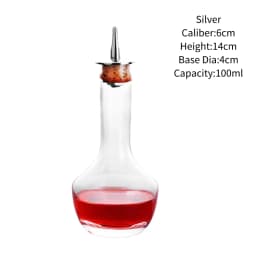 Vintage Glass With Stainless Steel Caps Cocktail Bitters Bottles With Cap Kitchen Seasoning Tools Bar Bartender Accessories