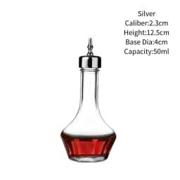 Vintage Glass With Stainless Steel Caps Cocktail Bitters Bottles With Cap Kitchen Seasoning Tools Bar Bartender Accessories