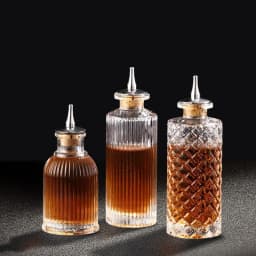 Vintage Glass With Stainless Steel Caps Cocktail Bitters Bottles With Cap Kitchen Seasoning Tools Bar Bartender Accessories