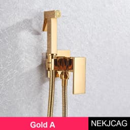 Rose Gold Bidet Faucet Wall mounted Toilet spray Bathroom Shower Tap Cold and Hot Mixer Handheld Spray Gun Wash Basin Crane