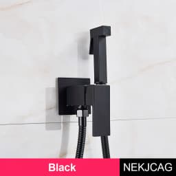 Rose Gold Bidet Faucet Wall mounted Toilet spray Bathroom Shower Tap Cold and Hot Mixer Handheld Spray Gun Wash Basin Crane