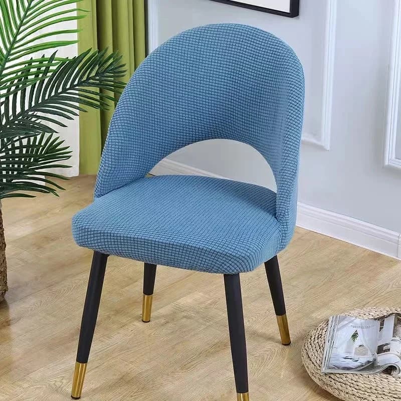 1/2/4/6Pcs Curved Chair Cover Hollow Back Jacquard Arc Armchair Covers Dining Chair Covers Home Spandex Elastic Dustproof Cover