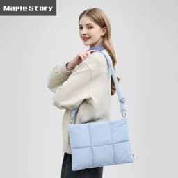 Puffy Quilted Laptop Shoulder Bag 13-14 15-16 Inch for MacBook Air Pro Padded Computer Sleeve Lightweight Carrying Case