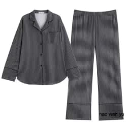 Pajamas for Women in Spring and Autumn Long Sleeved Striped Thin Design Can Be Worn Externally Student Sleepwear Two Piece Set