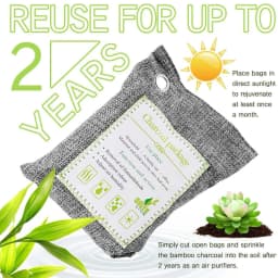 Odor Absorber Moisture Absorber Natural Car Air Freshener 2x200g Reusable Bamboo Activated Charcoal Air Freshener for Car Closet
