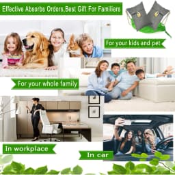 Odor Absorber Moisture Absorber Natural Car Air Freshener 2x200g Reusable Bamboo Activated Charcoal Air Freshener for Car Closet