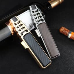JOBON Metal Outdoor Windproof Turbine Torch Strong Fire Power Blue Flame Straight Butane Gas Lighter Gas Kitchen BBQ Welding