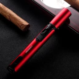 JOBON Metal Outdoor Windproof Turbine Torch Strong Fire Power Blue Flame Straight Butane Gas Lighter Gas Kitchen BBQ Welding