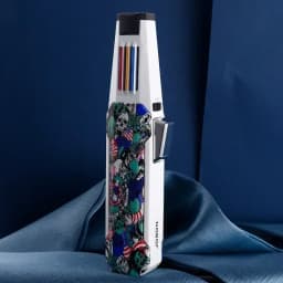 JOBON Metal Outdoor Windproof Turbine Torch Strong Fire Power Blue Flame Straight Butane Gas Lighter Gas Kitchen BBQ Welding