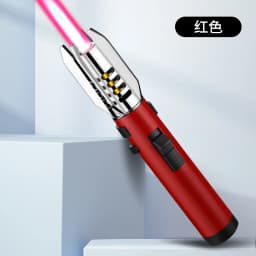 JOBON Metal Outdoor Windproof Turbine Torch Strong Fire Power Blue Flame Straight Butane Gas Lighter Gas Kitchen BBQ Welding