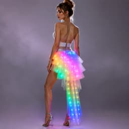 New Year Teenage Women Girl Child Big Star Light Up Tulle Tutu Skirts Party Led Clothes Christmas Wedding Decorations