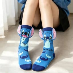 New Style Funny Stitch Cartoon Anime Cartoon Character Personalized Novelty Socks Men Women Breathable Cotton Stocking