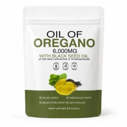 Oil of Oregano Softgels 6000mg with Black Seed Oil for Immune System & Digestive Support,Antioxidant Support Soy-Free 60 Count