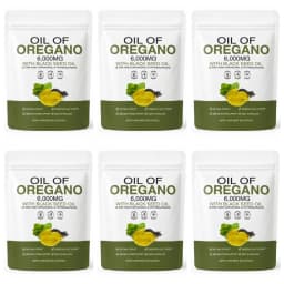Oil of Oregano Softgels 6000mg with Black Seed Oil for Immune System & Digestive Support,Antioxidant Support Soy-Free 60 Count