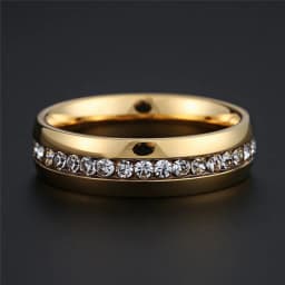 Modyle New Fashion CZ Stones Ring for Women Punk Vintage Gold Silver Color Stainless Steel Crystal Finger Band Elegant Jewelry