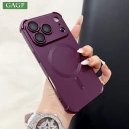 18pro Matte Airbag for Magsafe Magnetic Cases for iPhone 18 Pro Max 17 Pro 16 15 14 13 12 Lens Protection Shockproof Soft Cover