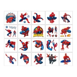 20Pcs Cartoon SpiderMan Temporary Tattoo Sticker Body Art Cute Tattoo Stickers Cosplay Party Toys for Kids Birthday Gifts