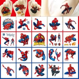 20Pcs Cartoon SpiderMan Temporary Tattoo Sticker Body Art Cute Tattoo Stickers Cosplay Party Toys for Kids Birthday Gifts