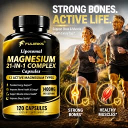 21 in 1 Liposomal Magnesium Complex, with 12 Active Types Magnesium Support Bone Muscle Health, Improve Nerve & Brain Function
