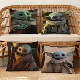 S-StarS W-WarsS Grogu Cushion Cover Square Decorative Throw Pillow Case Sofa Bed Living Room Anniversary Gifts
