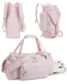 BAGSMART 4-IN-1 Duffle Bags for Women Lightweight Gym Bag with Shoe Compartment Waterproof 30L Travel Carry On Luggage Storage