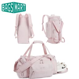 BAGSMART 4-IN-1 Duffle Bags for Women Lightweight Gym Bag with Shoe Compartment Waterproof 30L Travel Carry On Luggage Storage