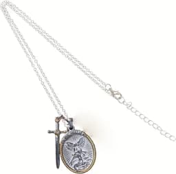 Viking St. Michael Catholic Patron Steel Pendant Necklace Jewelry Divine Sword Senhield Protection Gift for Men and Women