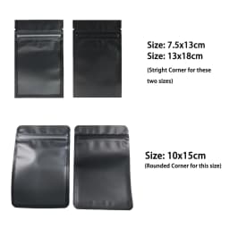 Resealable Zip Lock Bags Food Product Heat Sealable Packing Bag, 100PCS PET Plastic Mylar Pouch with Frosted Window