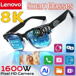 Lenovo AI Smart Glasses Translation Bluetooth Call Conversation Recording Listening To Music Motorcycle Sunglasses for Men Women