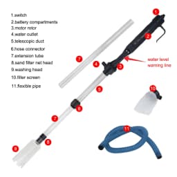 Electric Aquarium Siphon Cleaner Fish Tank Vacuum Gravel Cleaning Tool Water Changer with Air-Pressing Button Aquarium Accessory