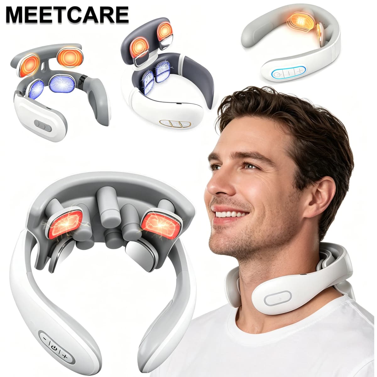 TENS Pulse Back Neck Massage 4 Models Electric Smart Shoulder Cervical Massager Muscle Beating Skin Care Tool
