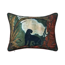 Medicci Home Black Leopard Cat Panther Tapestry Lumbar Pillow Cover 35x45cm Floral Large Jungle Accent Cushion Case For Sofa Bed