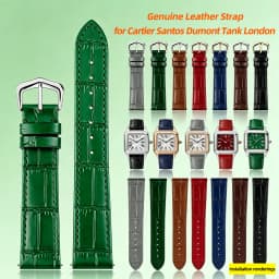 15mm 17mm 18mm 20mm Quick Release Genuine Cowhide Leather Watch Strap For Cartier Santos Dumont Tank London series Unisex