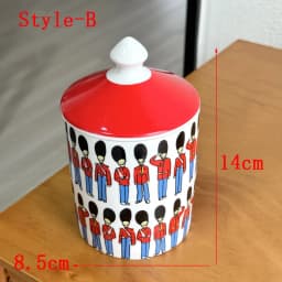 With Lid Colorful Building Funny European Ceramic Candle Holder Storage Jar Bottle Candlestick Home Ornament Art Desk Decoration