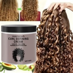 Curl Defining Cream 100g, Leave-in Styling Cream with Coconut Oil, Frizz Control & Shine, Non-Sticky Formula, Fast Delivery