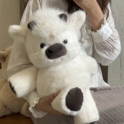 45/60CM Kawaii Cute Highland Calf Doll Running Little Cow Su Plush Toy Companion Toy Holiday Birthday Gift Decorative Ornament