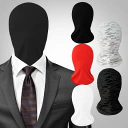 Summer Full Face Breathable Mask Translucent Visible Non-porous Face Cover Elastic Halloween Role Playing Headgear Ice Silk Hood