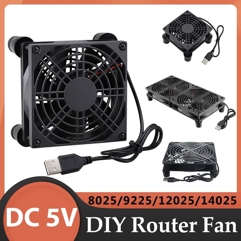Gdstime 120MM USB Fan 140mm DIY Router Fan DC 5V Laptop Cooling Fan 92/80MM Fan Radiator Fan Ball TV Box Fan With Fan Controller