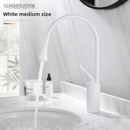 Modern Basin Faucet Brushed Gold Black Silver Faucet Deck Mounted Basin Sink Tap Mixer Hot Cold Brass Tap for Bathroom